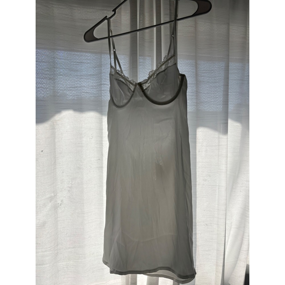 Kat The Label Sienna Slip Dress Ivory Underwire Lace Trim Mini KTS-63-W-M Medium